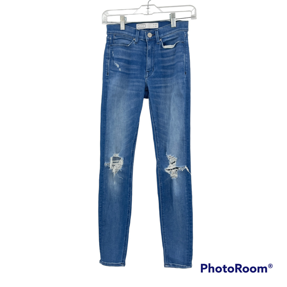 AYR Jeans Blue Medium Wash Distressed Skinny Stretch 5-Pockket Denim Size 24